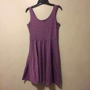 Purple and White stripped Summer Dress